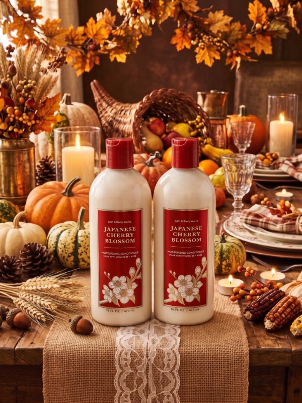 NWT Bath & Body Works Japanese Cherry Blossom Hair Conditioner 16 fl oz Lot (2)